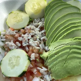 The worst Shrimp Ceviche I ever had. I can't find any shrimps. This is $14