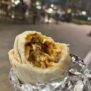 Chorizo and egg burrito