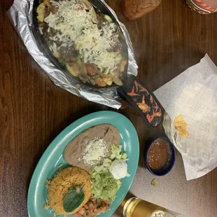 Sizzling steak fajitas