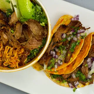 Ramen Birria & 2 Birria street tacos