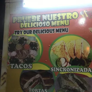 a menu for a mexican restaurant