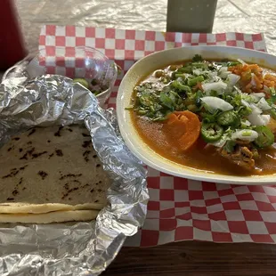 Finally had their Caldo de Pollo (Chicken Soup)! It's delicious! Portion was big and the hand made tortillas always made fresh!!