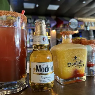 a variety of beverages