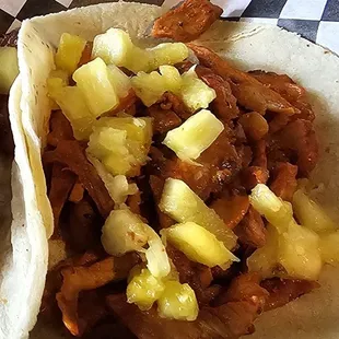 Al Pastor taco with extra pineapple. Absolutely delicious!!!!!