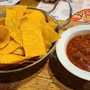 Complimentary chips and salsa