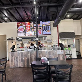 the inside of a restaurant