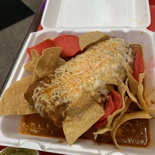 Wet spicy burrito. Wow