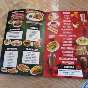 a menu for a mexican restaurant