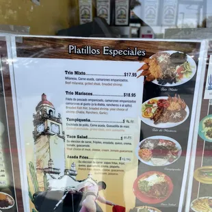 a menu for a mexican restaurant