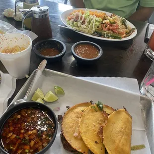Quesabirria, Pollo Azteca, Mexican Street corn