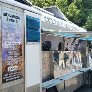 a food truck parked in a parking lot