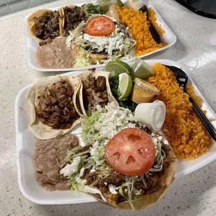 The #1 &amp; #3:  3 Taco Plate and 2 Tacos with Sopa... so good!