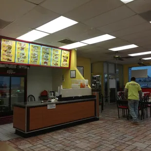 the inside of a restaurant