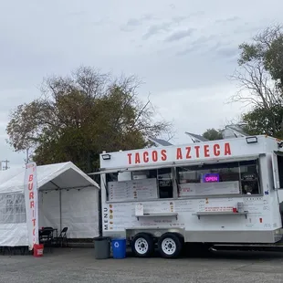 a food truck parked in a parking lot