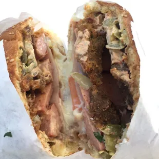 a cut in half sandwich