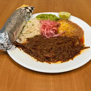 a plate of mexican food