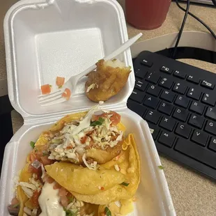 Fish tacos , strawberry lemonade