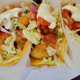 Delish shrimp tacos. Wednesday special.