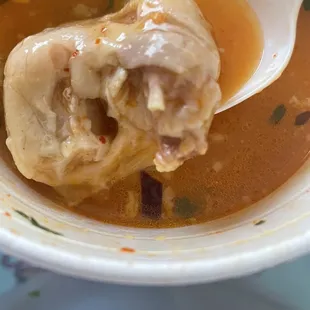 Tripe not cooked right disgusting and not cleaned please don&apos;t order soup from here unless you want food poisoning