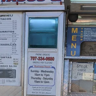 Menu prices 2-27-2020