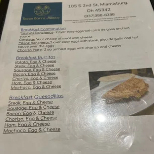 Menu cover