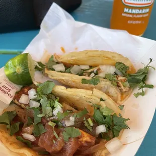 Chicken and veggie tacos