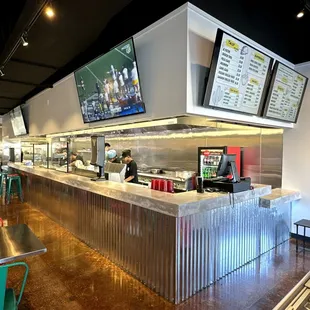 Counter Area, Kitchen and TVs