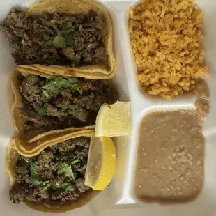 I purchased a carne asada plate for $11.75. For the small serving of rice and beans, I think it was expensive, but my daughter enjoyed it.