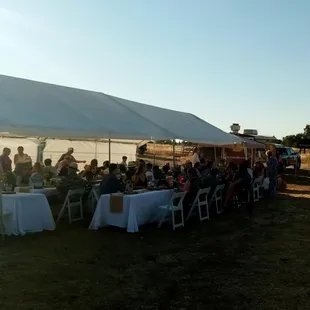 Wedding Catering out of our trailer. It was a HOT one!