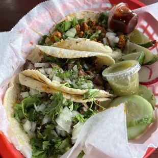 Whoah. Authentic. Hand made tortillas. Lengua is awesome and the chorizo is killer.