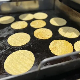 Fresh tortillas. The owner kept heating new ones during the whole event