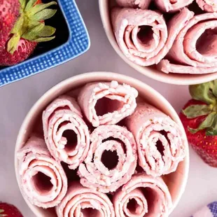 Strawberry rolled ice cream
