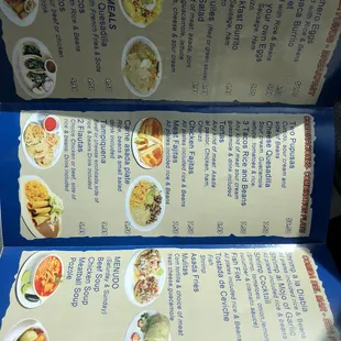a menu for a mexican restaurant