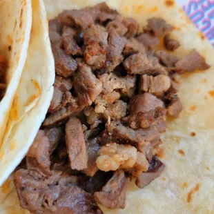 CARNE ASADA (grilled steak), flour tortilla