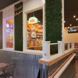 the interior of a tacos calafia restaurant