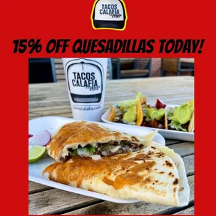 15% off Quesadillas every Thursday