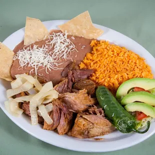 Carnitas Plate w/ corn or flour Tortillas