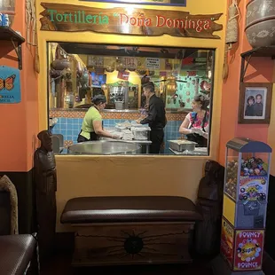 two people in a restaurant