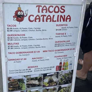 sushi and sashimi, menu