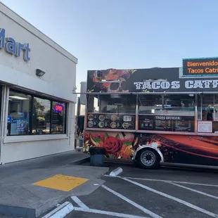 In the parking lot of a Valero gas station