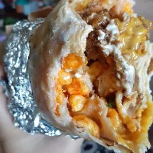 Regular cheetos in the hot cheeto burrito
