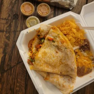 Chicken quesadilla combo + burrito