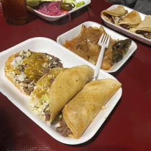 1 carne asada vampiro and 2 carne asada tacos  They serve everything with grilled onions and a grilled jalepeno .