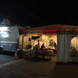 a food truck parked in a parking lot