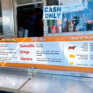 menus on a food truck