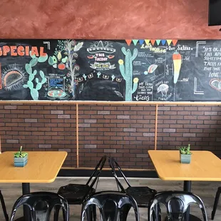 Mural inside restaurant.