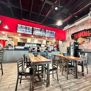the inside of a restaurant