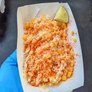 Esquites (Mexican corn off the cob)