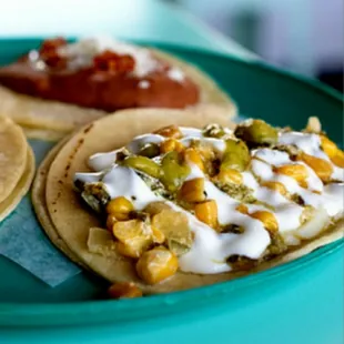 Rajas con crema con arroz blanco y frijoles.
$6.49+tax