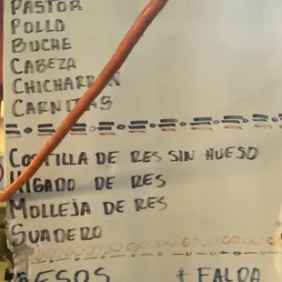 Menu as of October 2023 (p. 4)